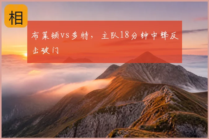 布莱顿vs多特，主队18分钟中锋反击破门